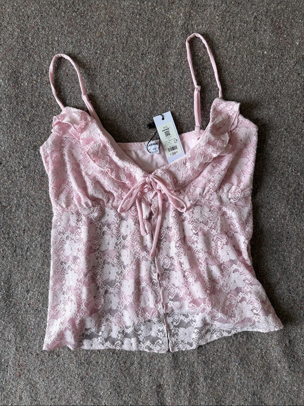 NWT - Garage Lace Flyaway Cami in Light Pink (Size Small)
